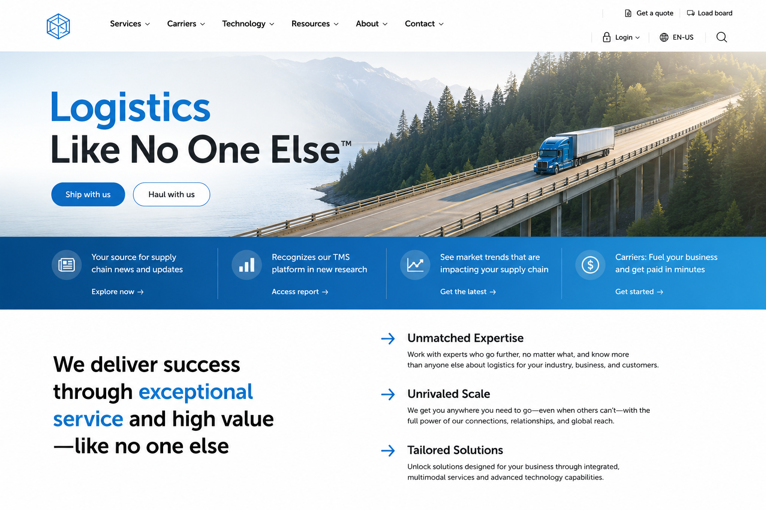 Logistics & Supply Chain technology platform interface